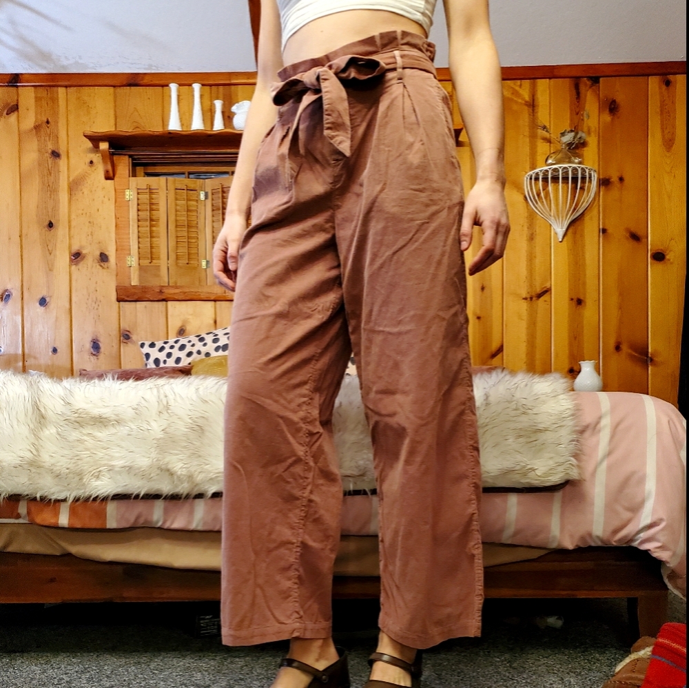 Mauve pink corduroy culottes - Picture 1 of 5